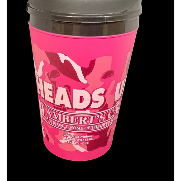 Head's Up LAMBERT'S CAFE Home of Throwed Rolls Pink 32 oz Thermo -Serve - Picture 3 of 6